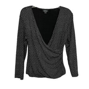 Dress Barn Black Sparkle Blouse Size Large